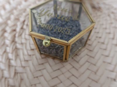 Cofre de cristal porta alianzas